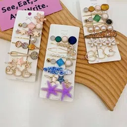 CHRONEX Set Of 24 Embellished Metal Hair Clips-10