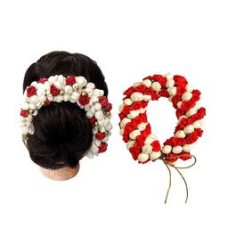 CHRONEX Women Mogra Gajra Flower Hair Juda Bun Hair Accessory-image-96