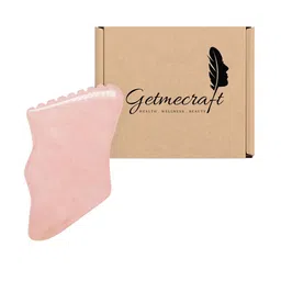 Getmecraft Rose Quartz Gua Sha Facial Massage Tool with Teeth Shape Sides & Ridges-12
