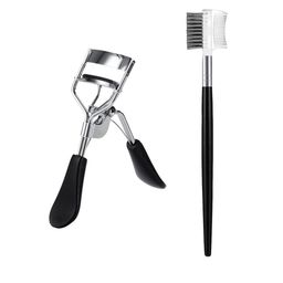 Getmecraft Set of Eyelash Curler & Eyebrow Brush with Comb - Black-23