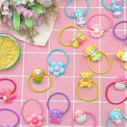 LYTIX Girls Set Of 20 Embellished Ponytail Holders-9