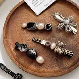 CHRONEX Set Of 11 Embellished Metal Hair Clips-16
