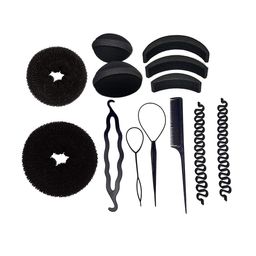 CHANDERKASH Women Set of 13 Banana Bumpit Hair Puff Up Maker Donut Magic Bun Topsy Tail-7