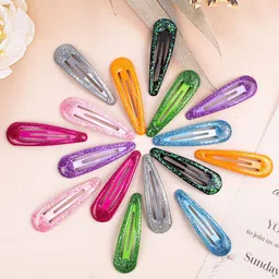 LYTIX Set Of 20 Glitter Hair Snap Clips Set-7