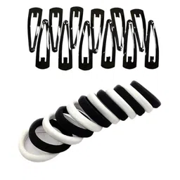 CHANDERKASH Women Set of 24 Rubber Band with Metal Tic Tac Clips-11