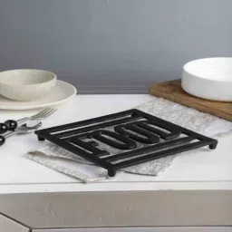 Decorative Black Aluminium Trivet by Purestory-picture-44