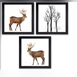 PnF Black & Green 3 Pieces Wooden Painting Wall Art-image-89