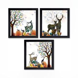 PnF Black & Green 3 Pieces Wooden Painting Wall Arts-image-63
