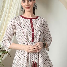 TOP 30 Women Printed Regular Pure Cotton Kurta with Palazzos-picture-29