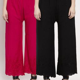 Miaz Lifestyle Women Pack of 2 Ethnic Motifs Knitted Palazzos-image-91