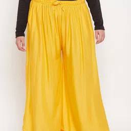 Clora Creation Women Elasticated Rayon Flared Palazzos-picture-56