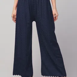Trend Level Ethnic Motifs Embroidered Wide Leg Palazzos-35
