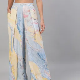 AKS Abstract Printed Flared Palazzos-image-28