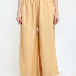 TAG 7 Women Beige Flared Palazzos-image-51
