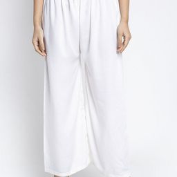 GRACIT Women White Ethnic Palazzos-image-72
