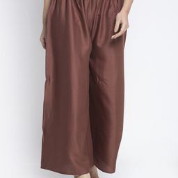 GRACIT Women Brown Rayon Solid Palazzo-image-21