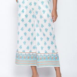 Be Indi Women Floral Printed Knitted Wide Leg Ethnic Palazzos-39
