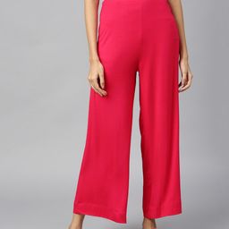 elleven Women Pink Knitted Ethnic Palazzos-image-24