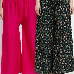 GRACIT Women Pack of 2 Printed Flared Knitted Ethnic Palazzos-image-40