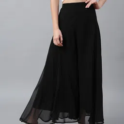 RATAN Women Flared Georgette Palazzos-image-61