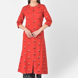Pistaa Women Red Floral Printed Kurta with Palazzos-picture-24