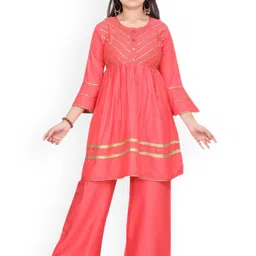 BAESD Girls Regular Gotta Patti Pure Cotton Kurta with Palazzos-picture-27