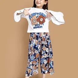 YK Girls Printed Top with Palazzos-46