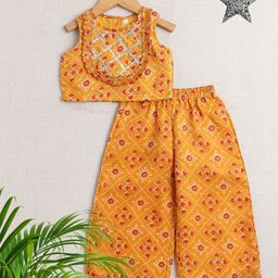The Magic Wand Girls Printed Top with Palazzos-image-96