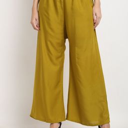 Miaz Lifestyle Women Green Flared Palazzos-image-10