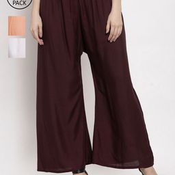 Miaz Lifestyle Women Set Of 3 Knitted Palazzos-image-54