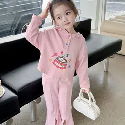 StyleCast Girls Pink Printed Pure Cotton Pullover With Palazzos-picture-12