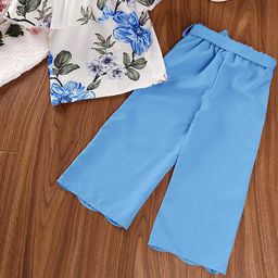 StyleCast Girls Blue & White Printed Top with Palazzos-image-102