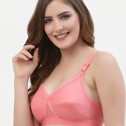 Floret Pack of 2 Pink & Red Cotton Everyday Bra - Non Wired Full Coverage image 2