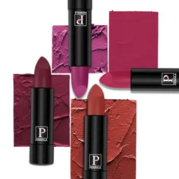 PERPAA Set of 4 Creamy Matte Lipstick - Cherry Top-Red Castle-Rose Garden-Fuschia-17