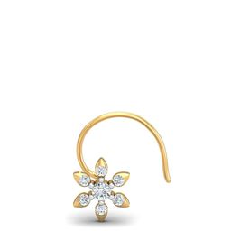 KUBERBOX 18KT Gold Diamond-Studded Nose Pin-0.64gm-image-9