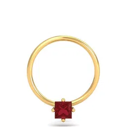 KUBERBOX 18KT Gold & Ruby Nose Pin-0.26gm-image-96