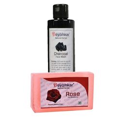 Deyomkar Set of 2 Herbal Charcoal Facewash with Rose Soap-19