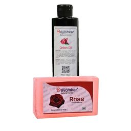 Deyomkar Set of Herbal Onion Oil & Rose Soap-37