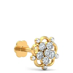 KUBERBOX Haisley 18KT Gold Diamond Studded Nose Pin-0.36 gm-image-94