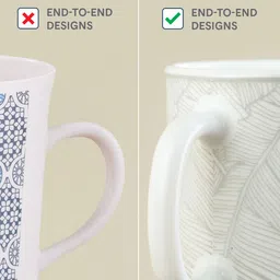 Larah by BOROSIL White & Grey 2 Pieces Printed Opalware Glossy Mugs 320 ml image 5