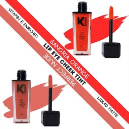 KINDED Set of 2 Matte Finish Liquid Lip Eye Cheek Tint with Vitamin E - 9ml each-27