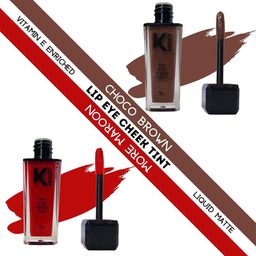 KINDED Set of 2 Matte Finish Liquid Lip Eye Cheek Tint with Vitamin E - 9ml each-28
