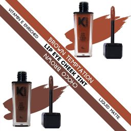 KINDED Set of 2 Liquid Matte 3-in-1 Lip Eye Cheek Tint 9 ml each - Shade 06 & 07-13