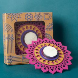 bambaise Pink Premium MDF Regular Tea Light Holder with Mandala Art-picture-22