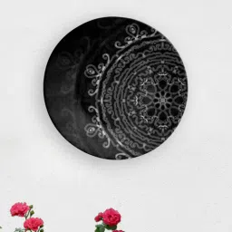 quirk india Black Ceramic Mandela Decorative Wall Plate-picture-18
