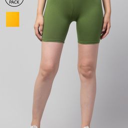 Apraa & Parma Women Set Of 2 Slim Fit Cycling Sports Shorts-picture-22
