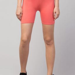 Apraa & Parma Women Pink Ombre Slim Fit Pure Cotton Cycling Sports Shorts-image-1