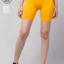 Apraa & Parma Women Set Of 2 Slim Fit Cycling Sports Shorts-image-62