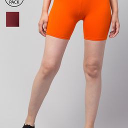 Apraa & Parma Women Pack Of 2 Skinny Fit Cycling Cotton Sports Shorts-image-84
