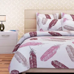 sej by nisha gupta Pink Floral 144 TC Cotton Queen Sized Bed Sheets with 2 Pillow Covers-picture-15